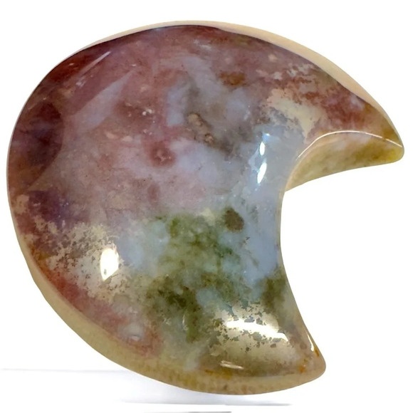 Natural Crystal Palm Stone Duo (Purple Moss Agate/Sunstone) - Picture 5 of 10